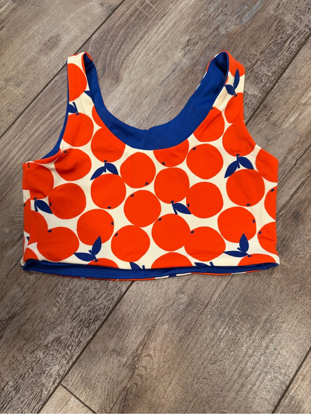 Hanna Andersson Reversible Orange π/Blue Bikini Set Size 6-7 - Picture 5 of 6